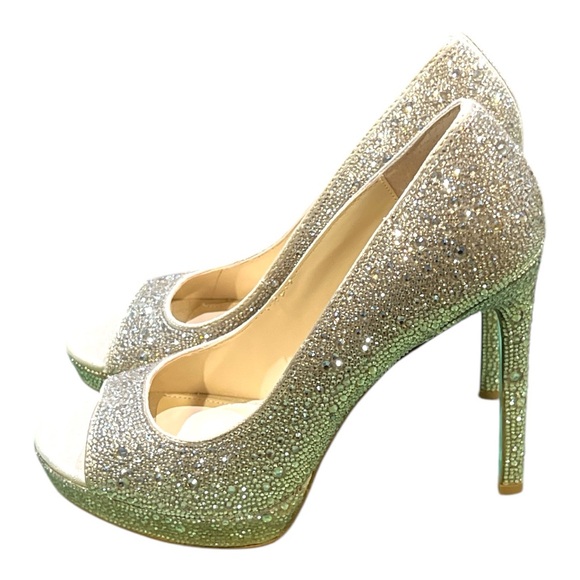 Betsey Johnson DANE Peep Toe NIB Sparkling Pumps Size 11 New. - Picture 1 of 6